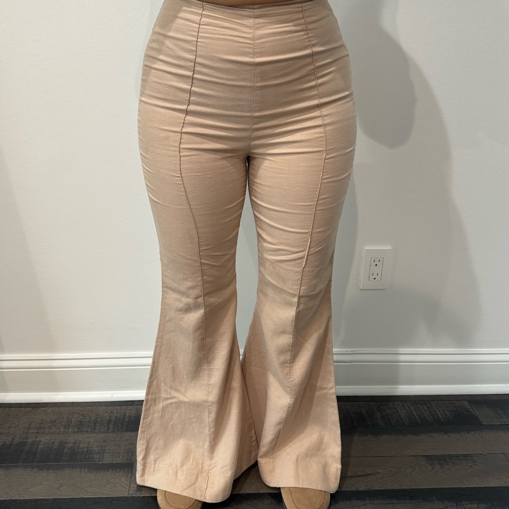 House of CB Tan Wide Leg Pants